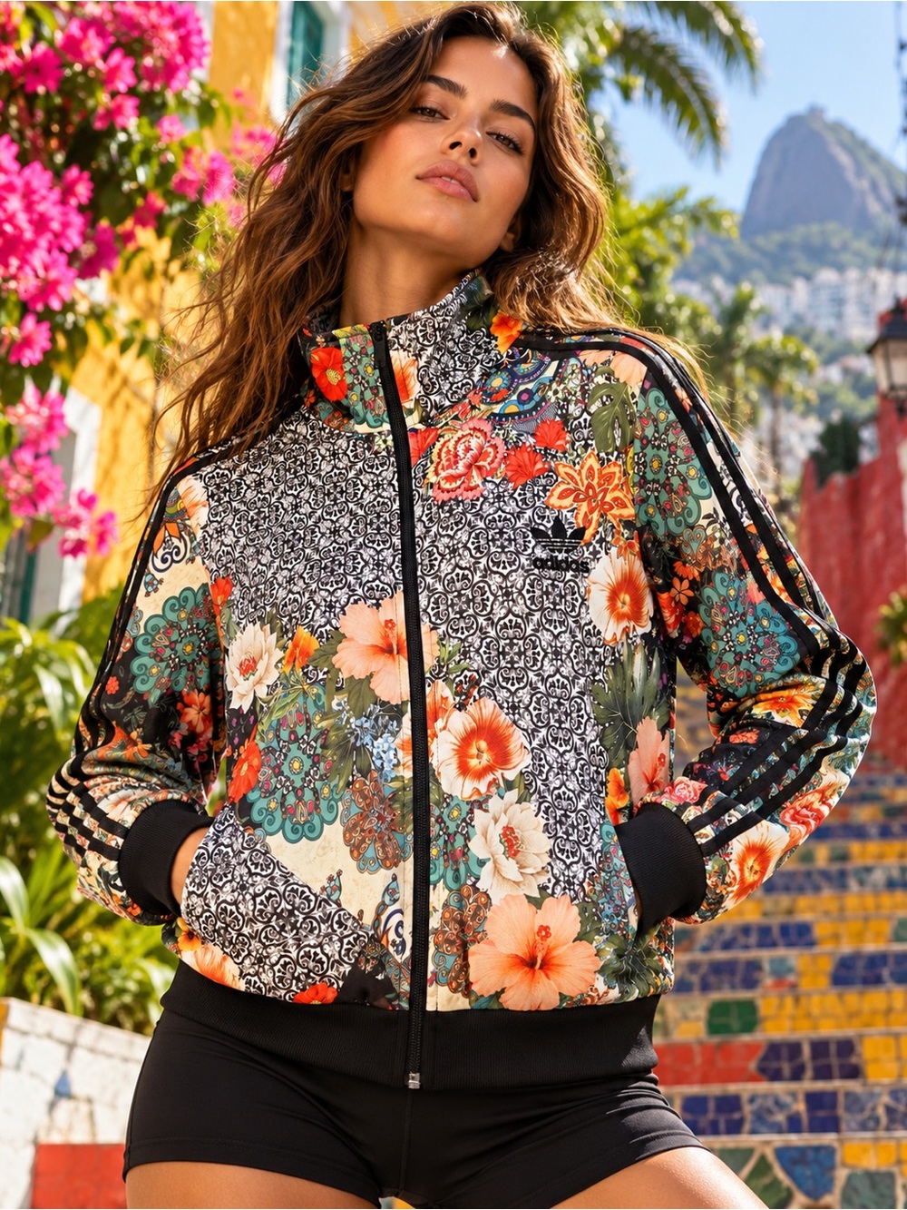 adidas Originals x FARM Rio 2017 Floral Trefoil Track Jacket L RARE EUC